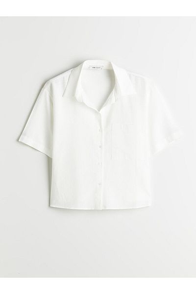 LC Waikiki Textured Linen Look Women's Shirt