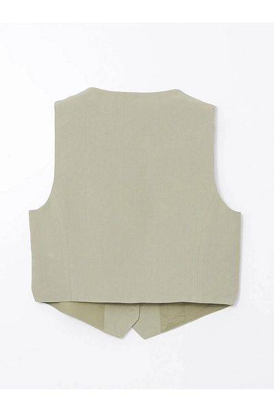 LC Waikiki V-Neck Linen Blended Women's Classic Vest
