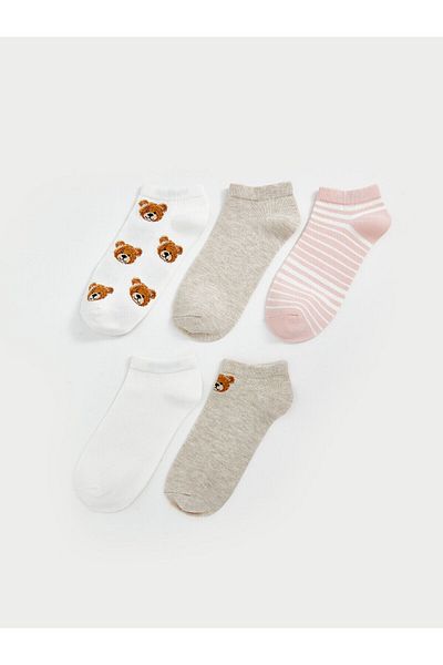 LC Waikiki Patterned Women's Booties Socks 5-Pack