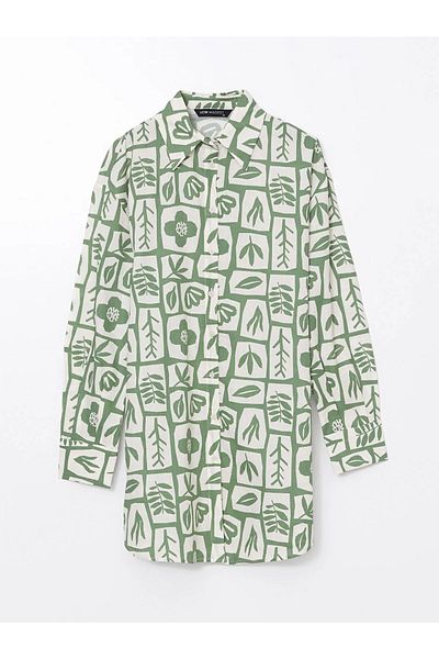 LC Waikiki Γυναικείο πουκάμισο Oversize με σχέδιο