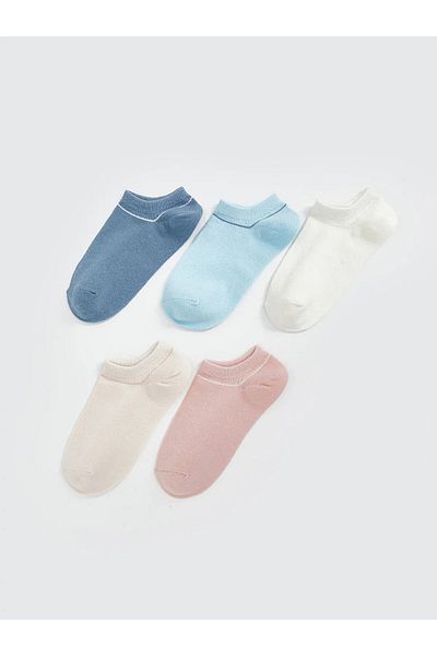 LC Waikiki Striped Women's Booties Socks 5-Pack