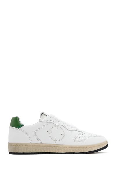 Derimod Acbc X Derimod Women's White Lace-Up Leather Sneaker 25Sfd435414