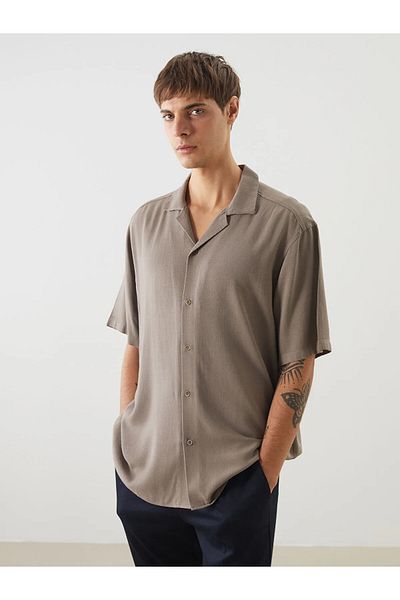 LC Waikiki Ανδρικό πουκάμισο με κοντό μανίκι λινό look