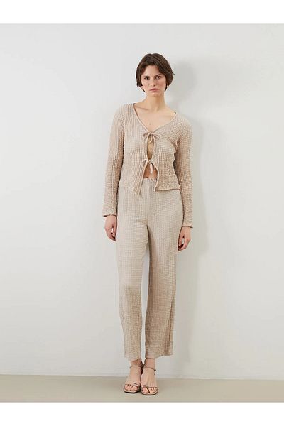 LC Waikiki Elastic Waist Textured Women's Trousers