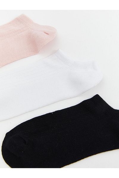 LC Waikiki Women's Plain Booties Socks 3-Pack