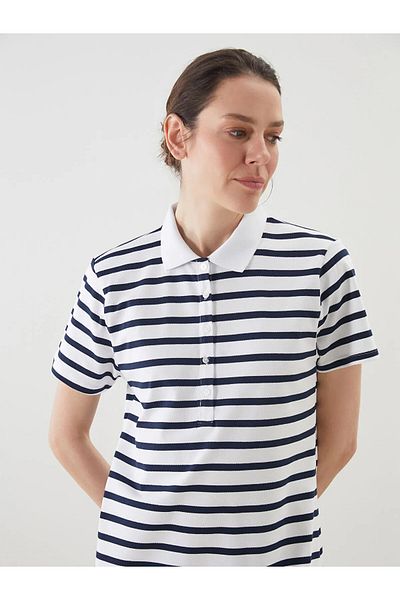 LC Waikiki Polo Neck Striped A-Line Dress