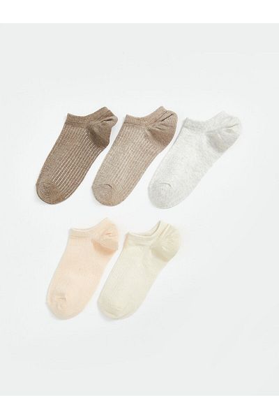 LC Waikiki Women's Plain Booties Socks 5-Pack