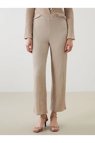 LC Waikiki Elastic Waist Textured Women's Trousers