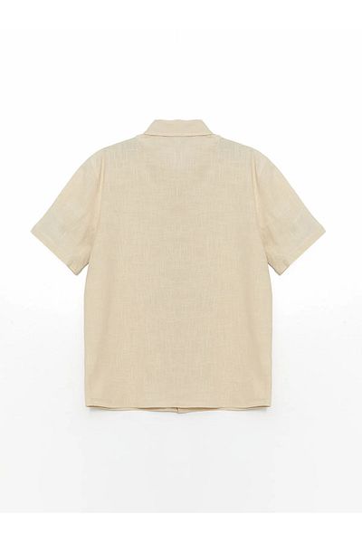 LC Waikiki Ανδρικό πουκάμισο με κοντό μανίκι λινό look