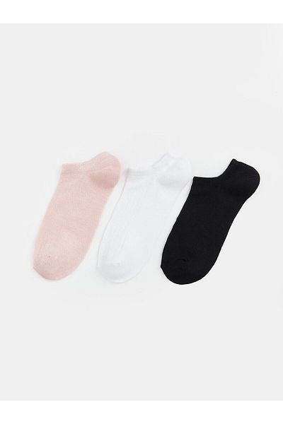 LC Waikiki Women's Plain Booties Socks 3-Pack