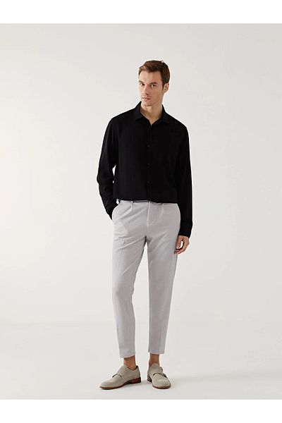 LC Waikiki Ανδρικό πουκάμισο με μακρυμάνικο λινό Slim Fit
