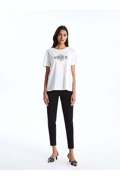 LC Waikiki Tricou de damă cu imprimeu cu gât crew