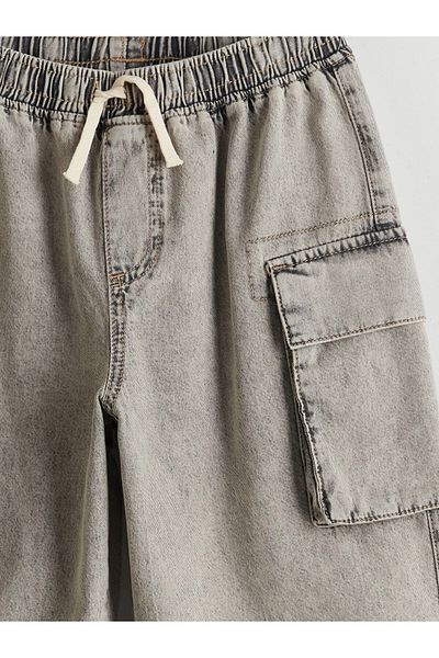 LC Waikiki Boy's Cargo Jean Shorts with Elastic Waist