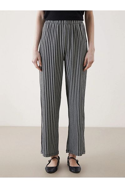 LC Waikiki Pantaloni de damă cu dungi cu talie elastică