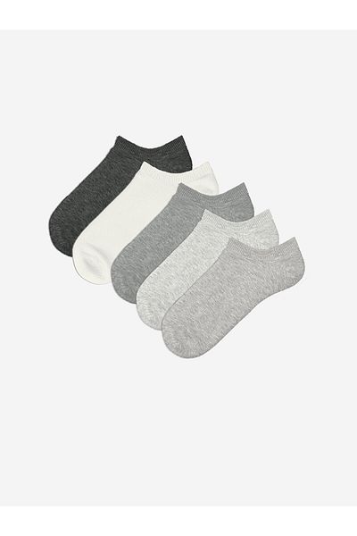 LC Waikiki Women's Plain Booties Socks 5-Pack