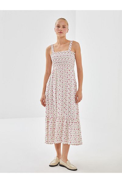 LC Waikiki Square Neck Floral Women's Dress