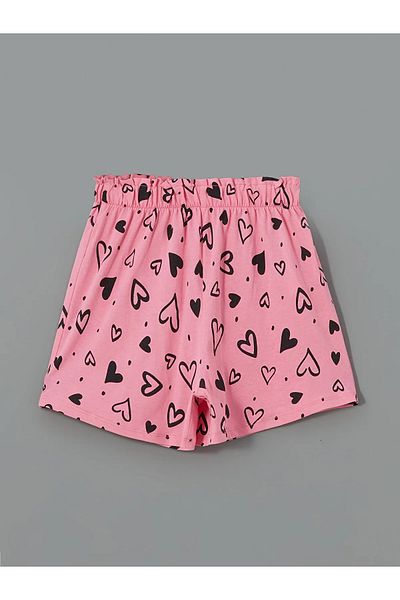 LC Waikiki Crew Neck Girls' Shorts Pajamas Set