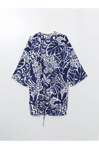 LC Waikiki Shawl Collar Patterned Oversize Women's Kimono