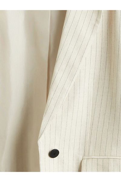 LC Waikiki Γυναικείο μπουφάν Blazer με ριγέ λινό μείγμα