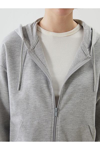 LC Waikiki Hooded Oversize Women's Zippered Sweatshirt