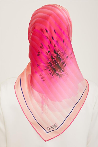 Armine Sura Silk Scarf 9100D (S) 90 X 90 Pink - 33