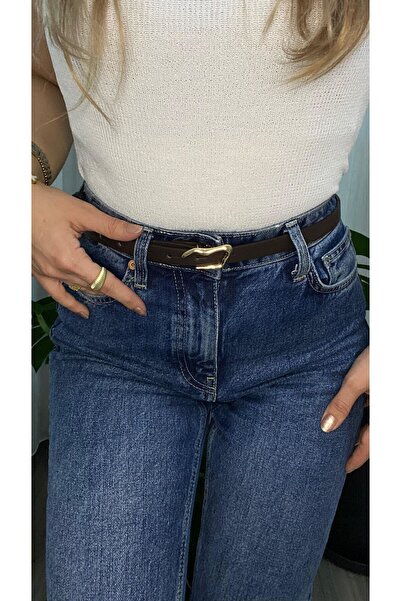 Lydie's Curea subțire pentru femei cu cataramă îndoită