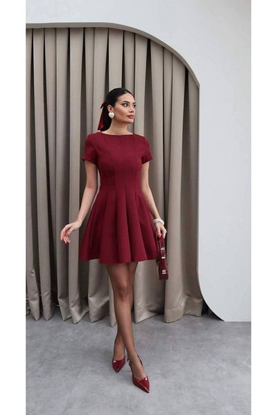 Monapera Short Sleeve Flared Mini Dress