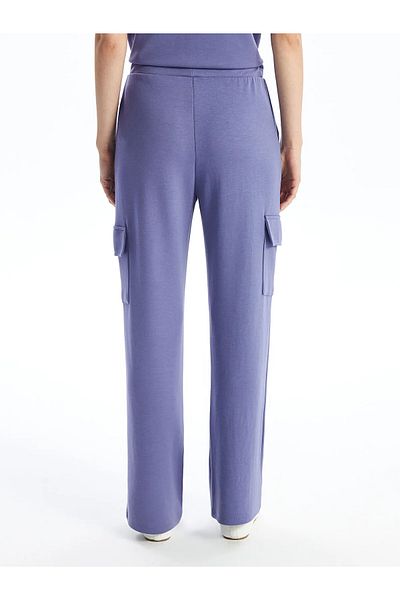 LC Waikiki Straight Interlock Women's Cargo Sweatpants with Elastic Waist