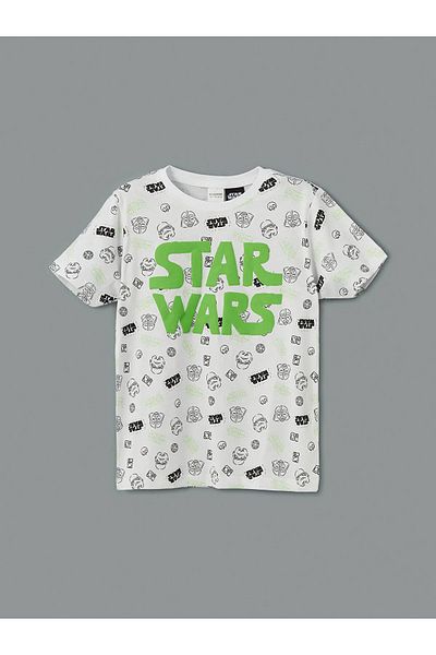 LC Waikiki Crew Neck Star Wars Printed Boys Shorts Pajama Set