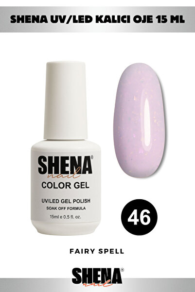 Shena Kalıcı Oje 15 ml - 46 Soft Simli Pembe - Uv/led Gel Polish ❤ From Dubai