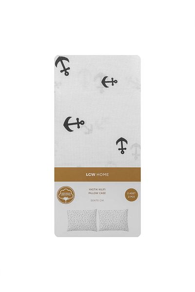 LC Waikiki Βαμβακερή Μαξιλαροθήκη Anchor Printed 2 τμχ 50x70 cm