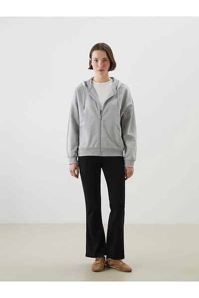 LC Waikiki Hooded Oversize Women's Zippered Sweatshirt