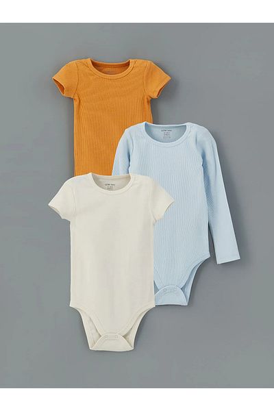 LC Waikiki Crew Neck Baby Boy Snap Bodysuit 3-Piece