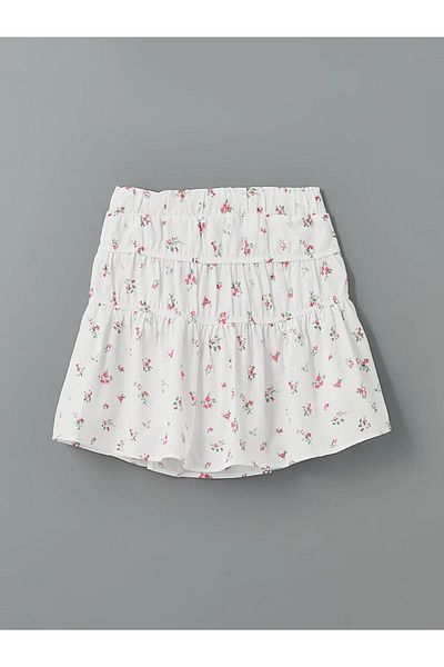 LC Waikiki Floral Girl's Skirt with Elastic Waist