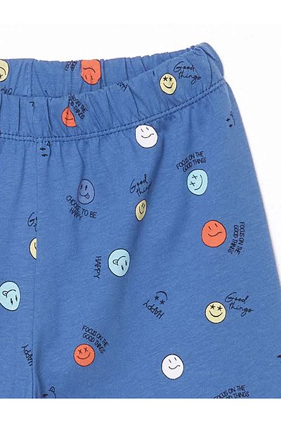 LC Waikiki Set de pijamale pentru băiat cu decolteu cu imprimeu și pantaloni scurți