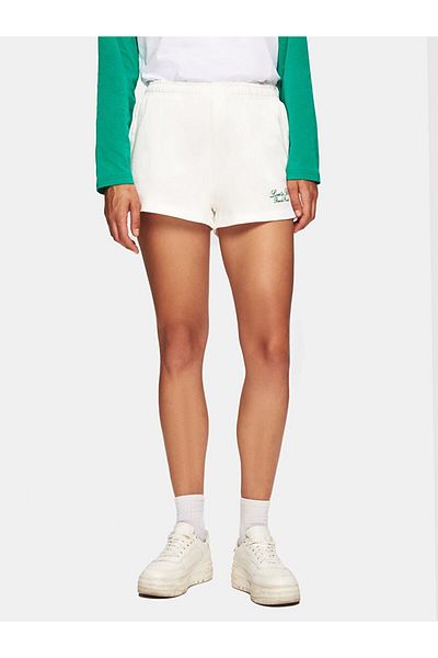 Ltb Slogan Embroidered White Shorts