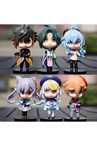 Choice1 مجموعة بانداي A المكونة من 6 قطع من شخصيات لعبة جينشين إمباكت الكرتون...