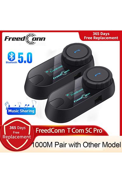 FreedConn Two Sets T Com Sc Bluetooth Motorcycle Intercom Helmet Headset Wireless Communication Inte