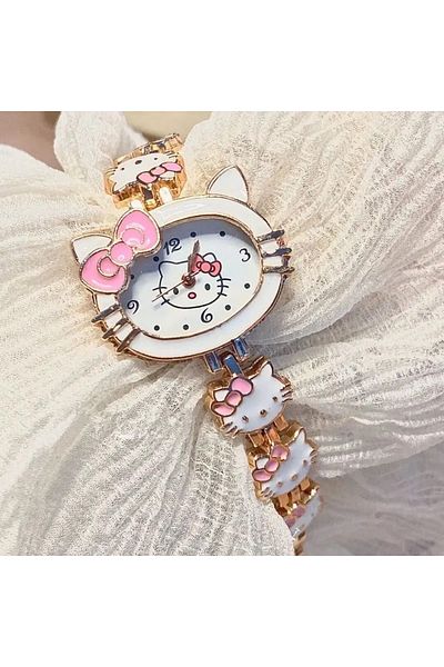 Miniso 02 Sanrio Hellokitty Anime Kawaii Digital Watch Student Sweet Bow Cute Girlfriend Birthday Gift Chil