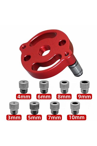 Choice Red SET-1 3-10mm Dowel Jig Kit - Self Centering Drill Guide Locator with 8 Steel Bushing -Woodworkin