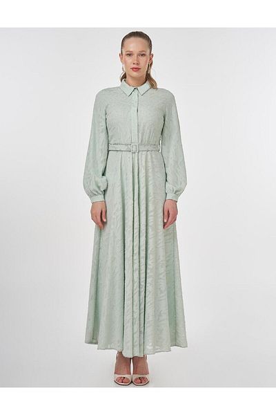Kayra Φόρεμα Maxi με λεπτομέρεια ζώνης Aqua Green
