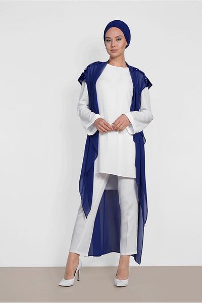 Alvina 4145 Model Double Tunic with Sequins