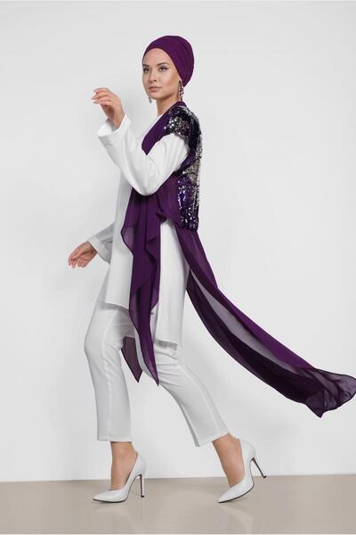 Alvina 4145 Model Double Tunic with Sequins