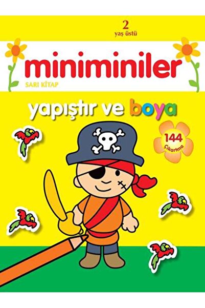 Parıltı Yayıncılık Miniminiler Sarı Kitap Yapıştır ve Boya