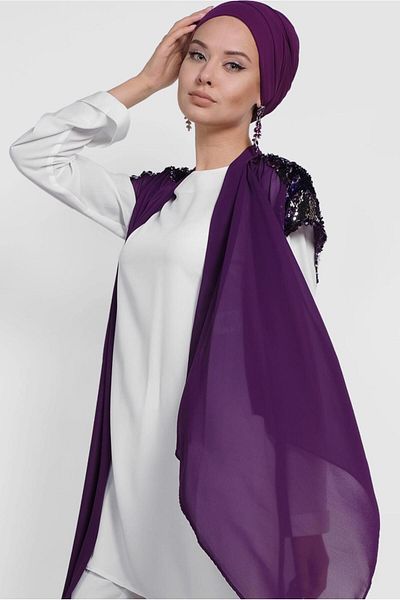 Alvina 4145 Model Double Tunic with Sequins