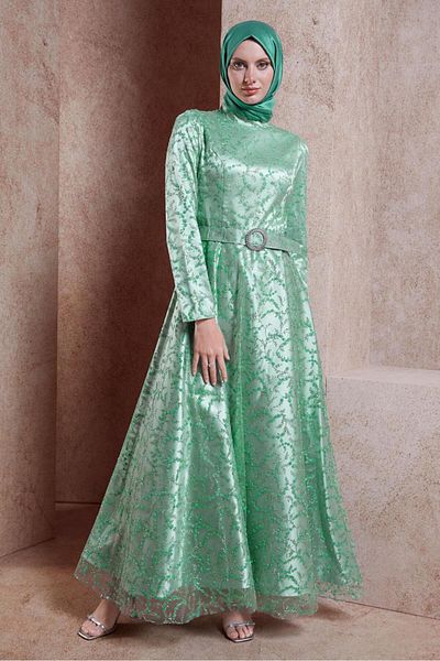 Alvina 50268 Μοντέλο Βραδινό Φόρεμα Hijab - Με Ζώνη