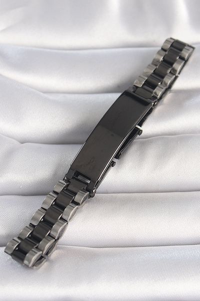 Skygo 316L Steel Silver Black Color Chain Imprint Model Men's Bracelet - Tj-Eb3727