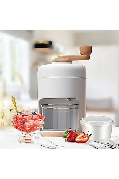 Generic Handmade Shaved Ice Machine Snow Cone Maker Manual Ice Crusher for Home Parties and Summer Treats