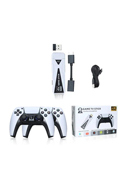 schitec 4K Android TV Stick ve Retro Game Konsol 10000 Oyunlu 64GB Beyaz