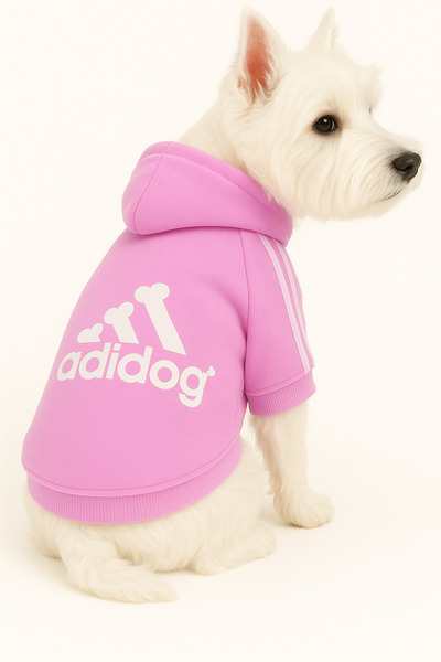 DOGİ&DOG Küçük Irk Adidog Pembe Kedi Köpek Sweati (1-10 Kg)